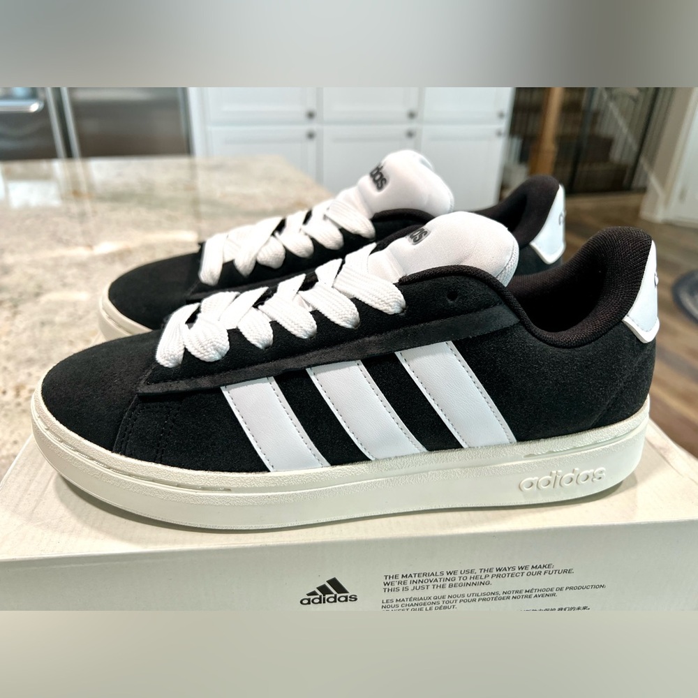 Adidas Grand Court Alpha 00s Cloudfoam Comfort Black and White Shoes